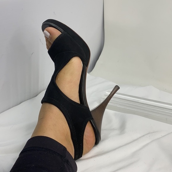 YSL Yves Saint Laurent 40/US 9 Suede Sandals Heels - Picture 5 of 16